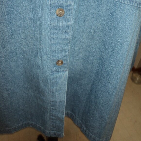 NWT Women's Plus 3X C J Banks Blue Denim Coat Jacket Unlined Pocket 100% Cotton - Picture 8 of 12